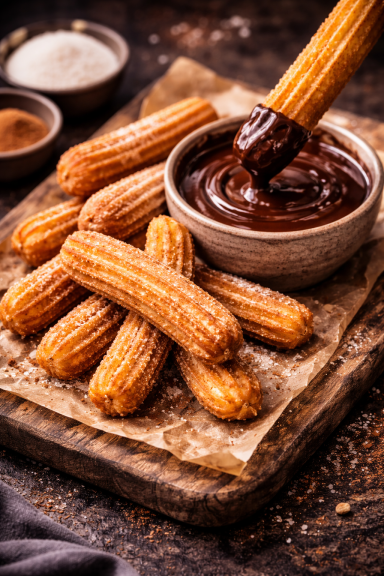 Churros met chocoladesaus